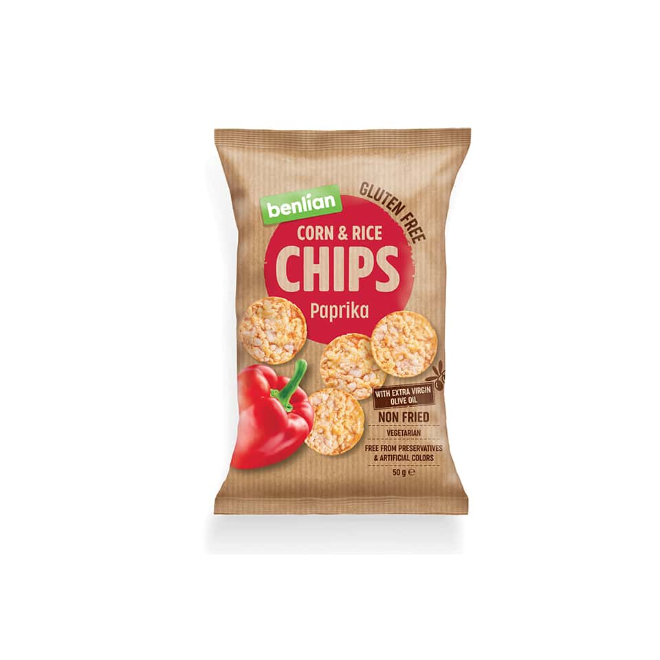 Chips de riz et maïs paprika