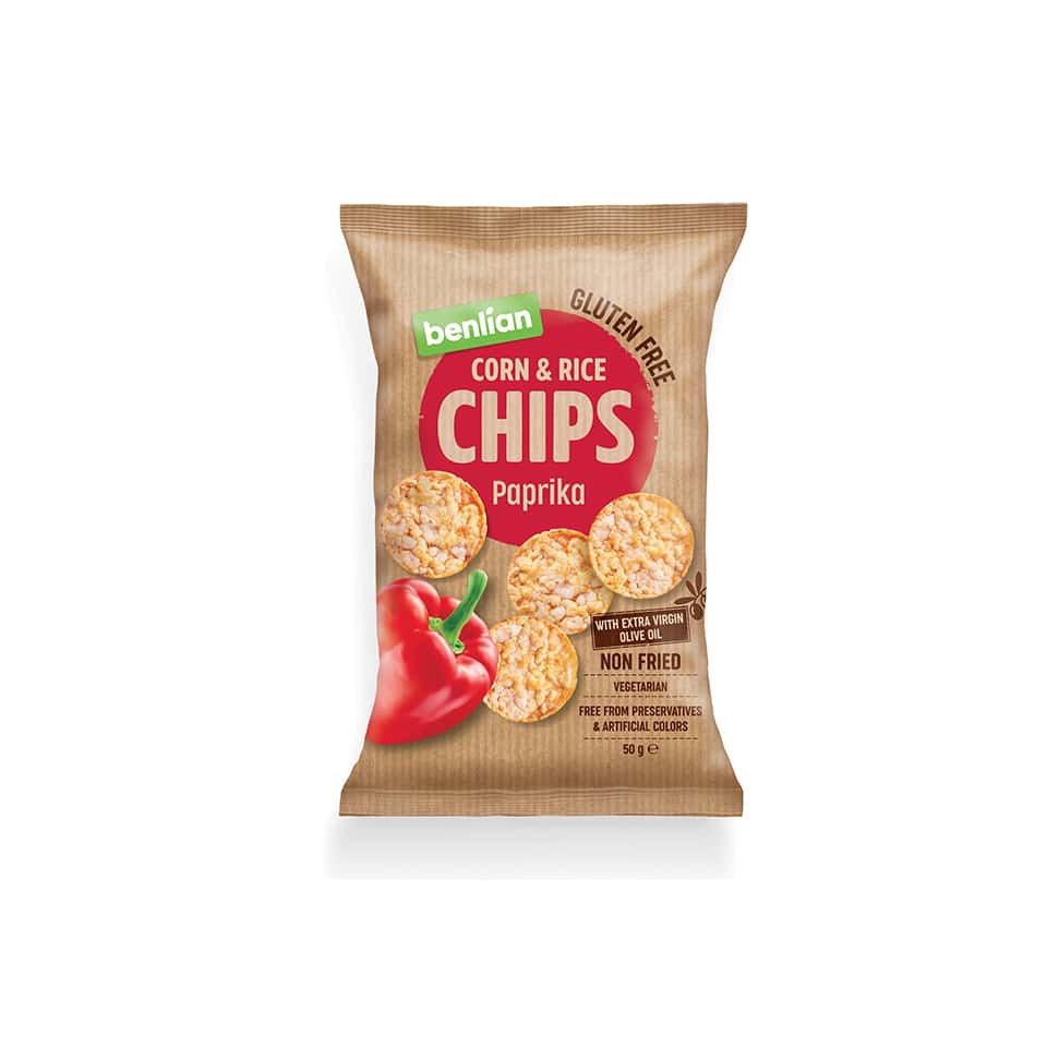 Chips de riz et maïs paprika